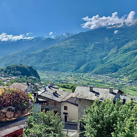 Panoramic Italian Alps Valtellina Near Sondrio, Tirano *